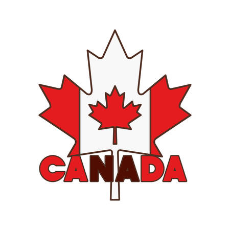 Maple leaf flag and canada design, Culture national country travel and tourism theme Vector illustrationのイラスト素材