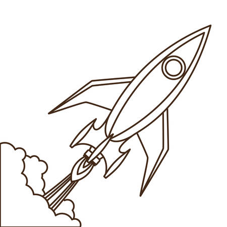 rocket taking off in white background vector illustration designのイラスト素材