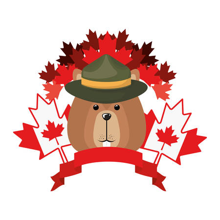 Beaver animal design, forest canada life nature and fauna theme Vector illustrationのイラスト素材