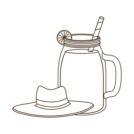 hat with ribbon on white background vector illustration designのイラスト素材