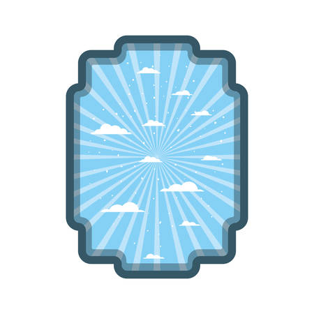 elegant frame with clouds background icon vector illustration designのイラスト素材
