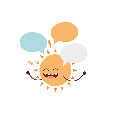 radiant sun kawaii isolated icon vector illustration designのイラスト素材