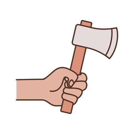 hand with ax tool isolated icon vector illustration designのイラスト素材