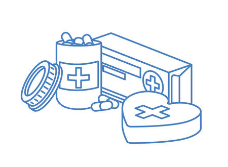 medicine drugs on white background vector illustration designのイラスト素材