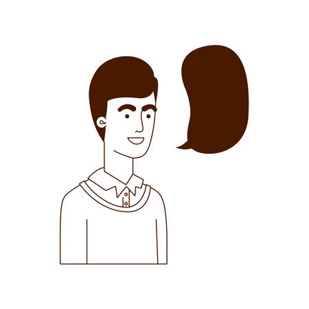 man with speech bubble avatar character vector illustration designのイラスト素材