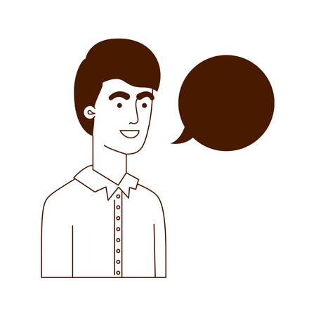 man with speech bubble avatar character vector illustration designのイラスト素材