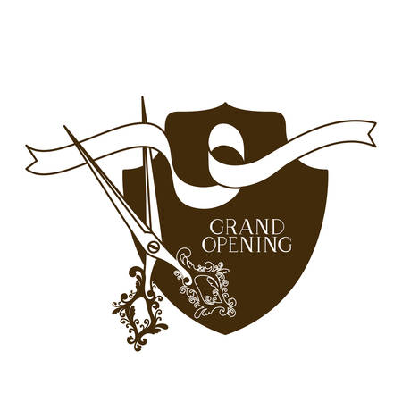 frame with label grand opening isolated icon vector illustration designのイラスト素材