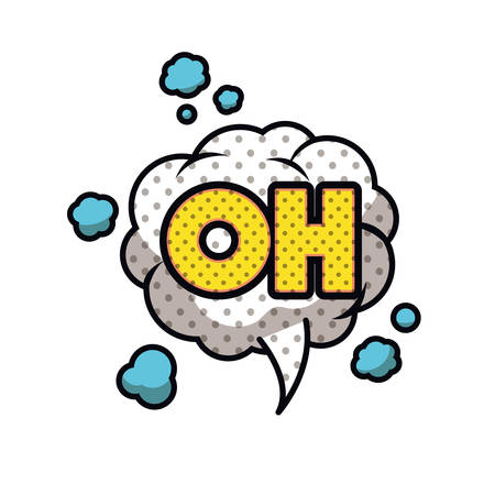 oh comic words in speech bubble isolated icon vector illustration designのイラスト素材
