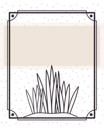 pattern plant with frame isolated icon vector illustration designのイラスト素材