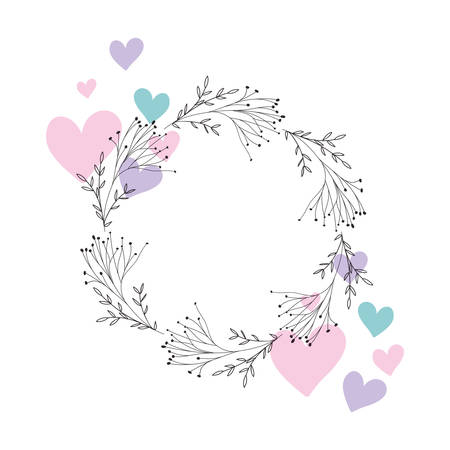garland with flowers and leafs isolated iconのイラスト素材