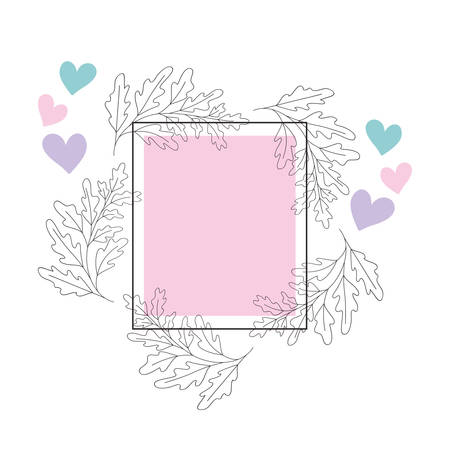 frame with flowers isolated icon vector illustration desingのイラスト素材