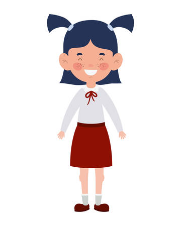 student girl standing smiling on white background vector illustration designのイラスト素材