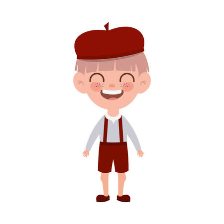 student boy standing smiling on white background vector illustration designのイラスト素材