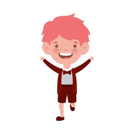 student boy standing smiling on white background vector illustration designのイラスト素材