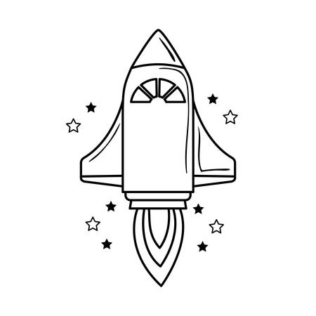 rocket flying with white background vector illustration designのイラスト素材