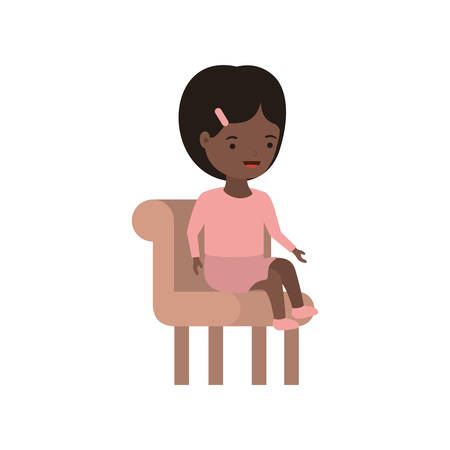 baby girl sitting on chair avatar character vector illustration designのイラスト素材
