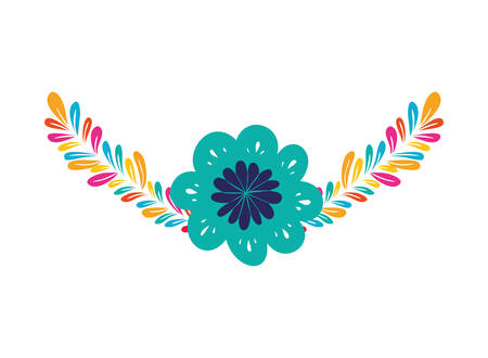 garland with flowers and leafs isolated icon vector illustration designのイラスト素材