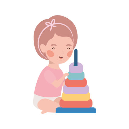 Baby girl design, Child newborn childhood kid innocence and little theme Vector illustrationのイラスト素材