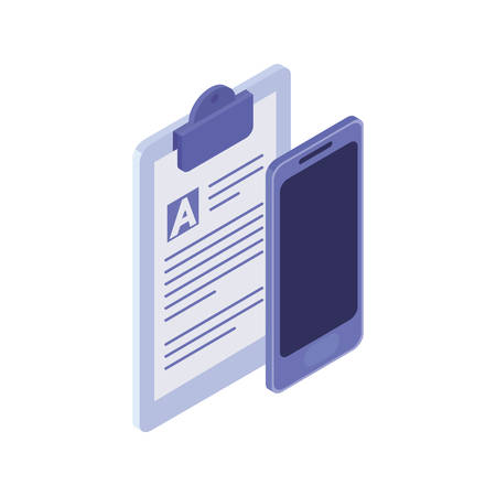 smartphone screen with sheets of paper vector illustration designのイラスト素材