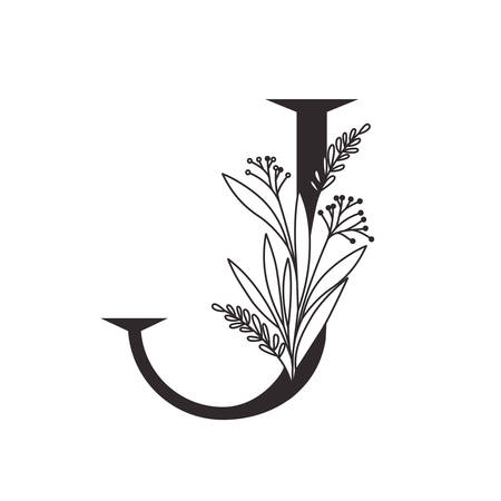 letter of the alphabet with leaves vector illustration designのイラスト素材