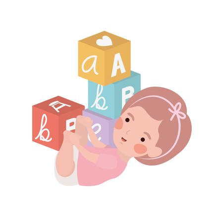 Baby girl design, Child newborn childhood kid innocence and little theme Vector illustrationのイラスト素材