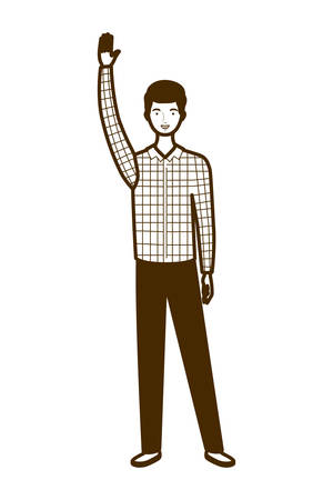 silhouette of man standing on white background vector illustration designのイラスト素材