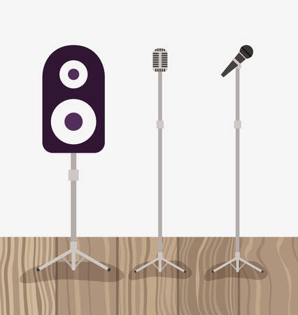 speaker audio sound with microphones vector illustration designのイラスト素材