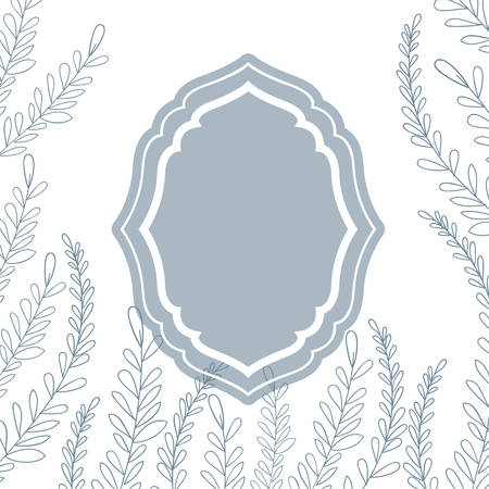 frame with plants and herbs isolated icon vector illustration desingのイラスト素材