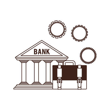 bank finance building in white background vector illustration designのイラスト素材