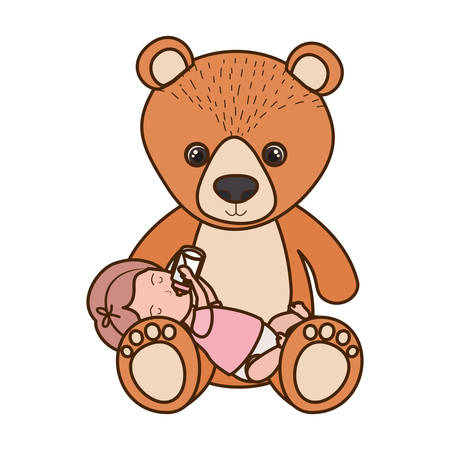 Baby girl design, Child newborn childhood kid innocence and little theme Vector illustrationのイラスト素材