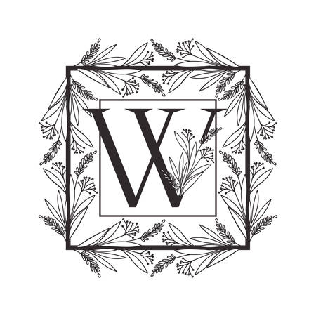 letter of the alphabet with vintage style frame vector illustration designのイラスト素材