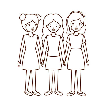 young women avatar character vector illustration designのイラスト素材