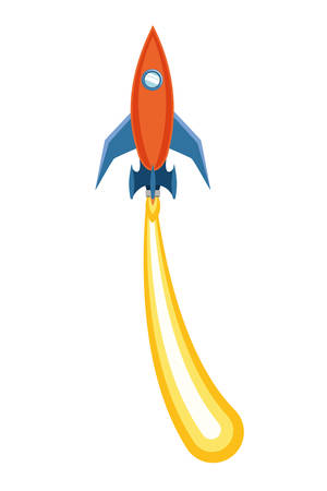 rocket taking off in white background vector illustration designのイラスト素材