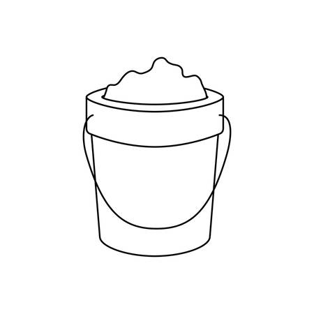 sand bucket on white background vector illustration designのイラスト素材