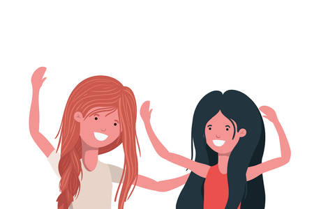young women in white background avatar character vector illustration designのイラスト素材