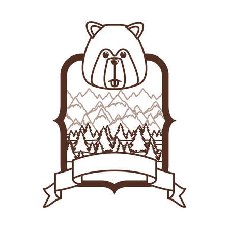 Beaver animal design, forest canada life nature and fauna theme Vector illustrationのイラスト素材