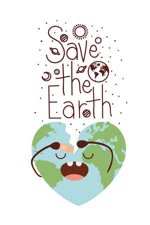 save the earth label icon vector illustration designのイラスト素材