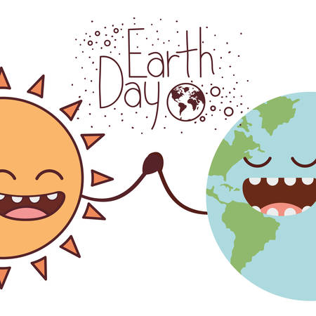 earth day label icon vector illustration designのイラスト素材