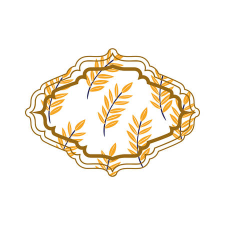 elegant frame with flowers and leafs icon vector illustration designのイラスト素材