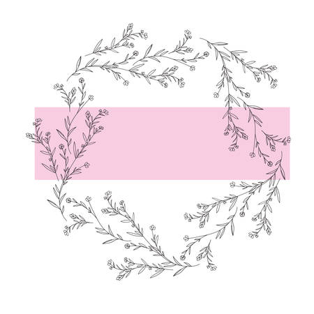 frame with flowers isolated icon vector illustration desingのイラスト素材