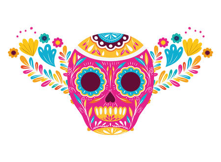 mexican skull isolated icon vector illustration designのイラスト素材