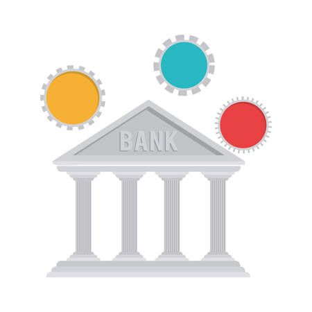 bank finance building in white background vector illustration designのイラスト素材