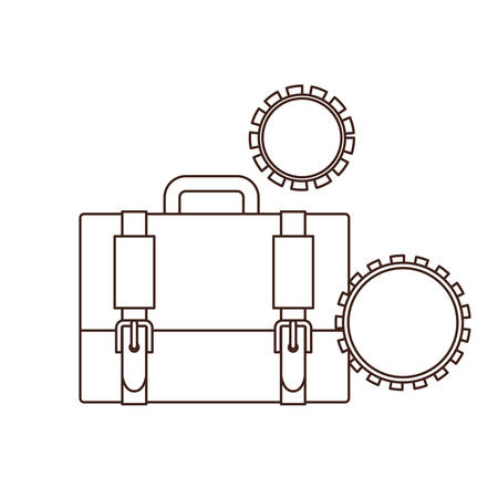 suitcase of businessman with coffee cup vector illustration designのイラスト素材