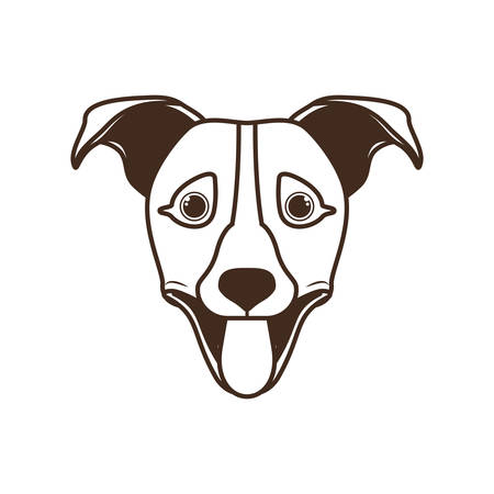 head of cute jack russell rerrier dog on white background vector illustration designのイラスト素材