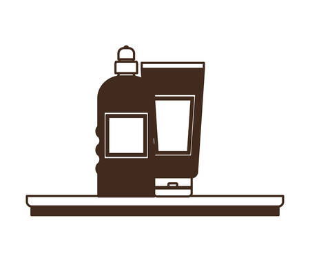 silhouette of pet grooming containers on white background vector illustration designのイラスト素材