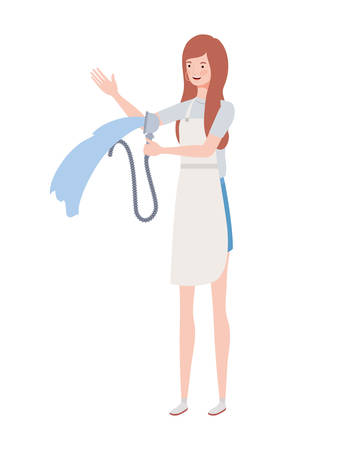 young woman with dog in pet groomer vector illustration designのイラスト素材