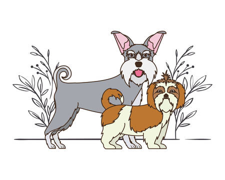 cute and adorable dogs on white background vector illustration designのイラスト素材
