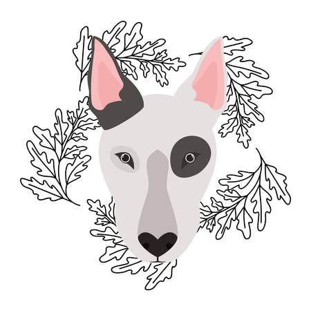 head of cute bull terrier dog on white background vector illustration designのイラスト素材