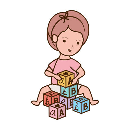 Baby girl design, Child newborn childhood kid innocence and little theme Vector illustrationのイラスト素材