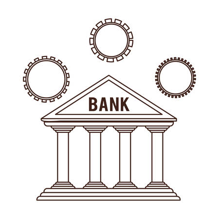 bank finance building in white background vector illustration designのイラスト素材